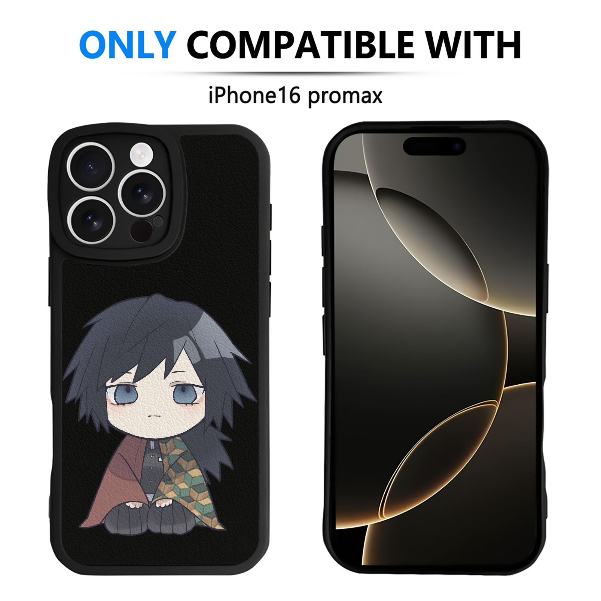 （画像用） 鬼滅の刃（きめつのやいば）水柱-冨岡 義勇／とみおか ぎゆう Tomioka Giyuu 【iPhone 16シリーズ対応】シリコンスマホケース（レザー調） 材質：シリコン